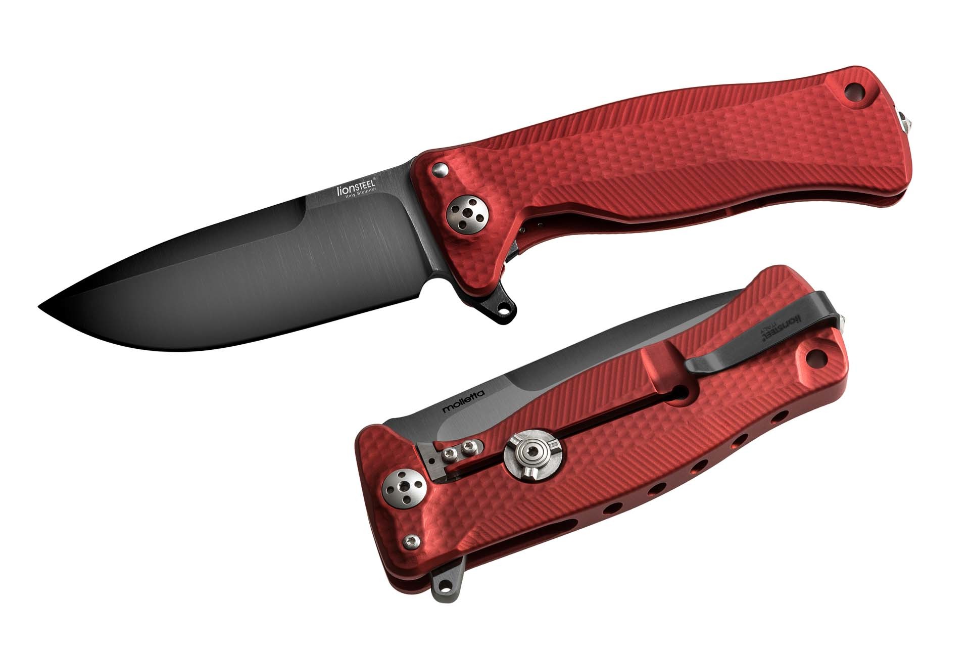 Нож складной SR-11 Ball-Bearing Flipper, Red Solid® Aluminum Handle, Satin Finish Sleipner Stainless Steel