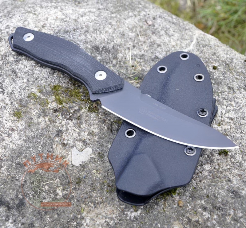 Нож с фиксированным клинком C.U.T. Fixed, Black/Gray G-10 Scales, PVD - Coated CPM® S30V™, Dmitry Sinkevich (SiDiS) Design, Kydex Sheath 10.6 см.