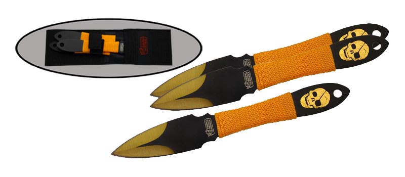 Набор метательных ножей Веселый роджер, желтые от Ножиков