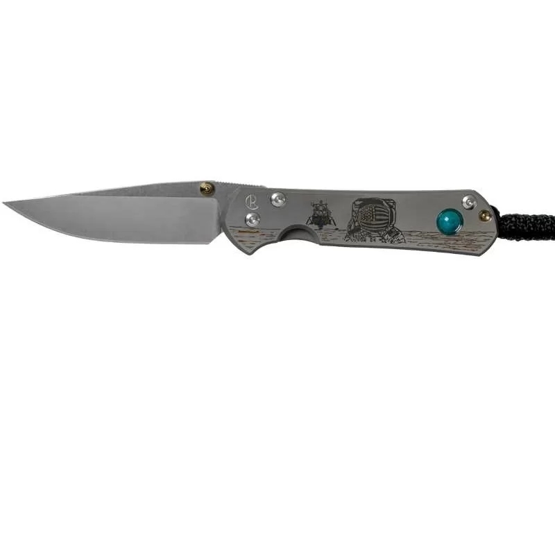 фото Складной нож chris reeve small sebenza 21, сталь s35vn, рукоять титановый сплав, гравировка астронавт на луне
