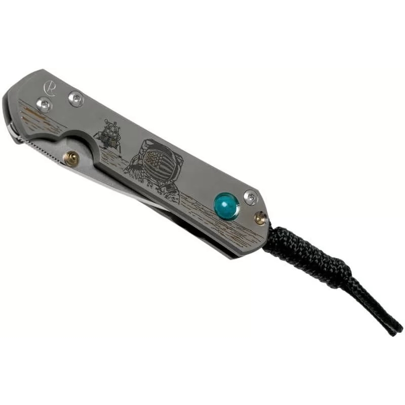 фото Складной нож chris reeve small sebenza 21, сталь s35vn, рукоять титановый сплав, гравировка астронавт на луне