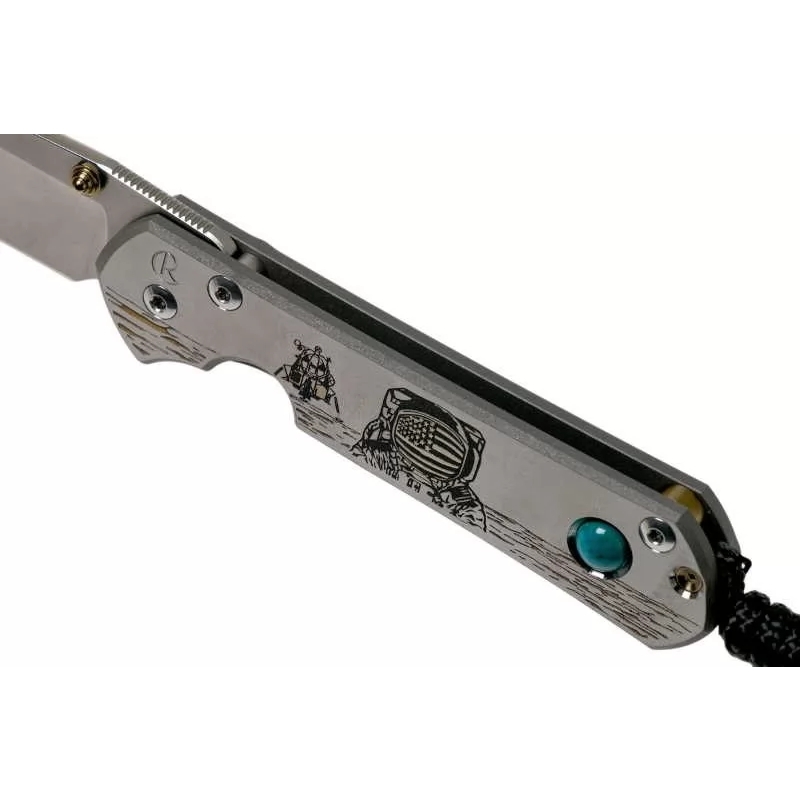 фото Складной нож chris reeve small sebenza 21, сталь s35vn, рукоять титановый сплав, гравировка астронавт на луне