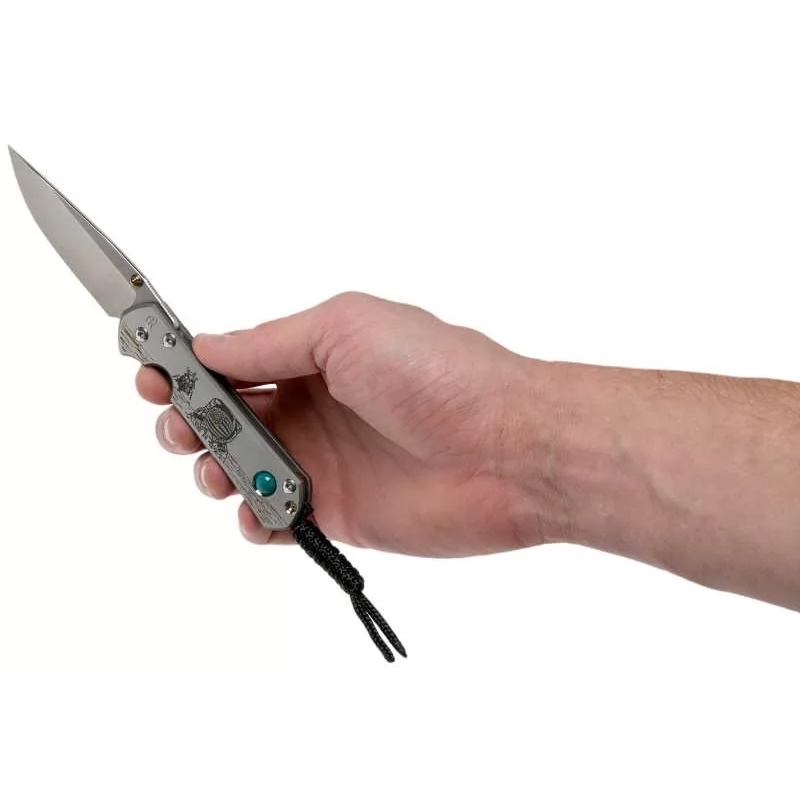 фото Складной нож chris reeve small sebenza 21, сталь s35vn, рукоять титановый сплав, гравировка астронавт на луне