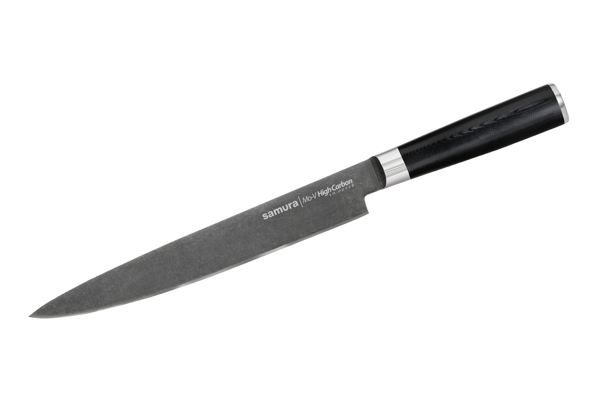 фото Кухонный нож samura mo-v stonewash 230 мм, сталь aus-8, рукоять g10