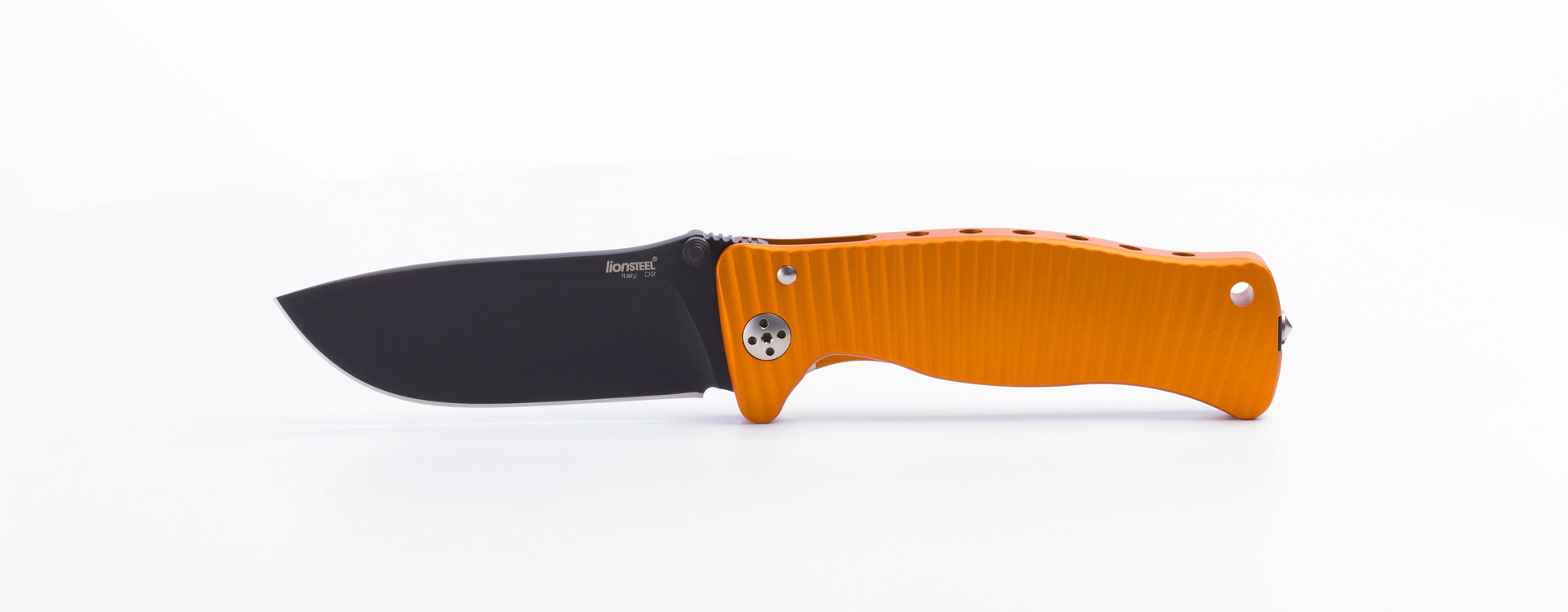 Нож складной SR-1, Solid® Orange Anodized Aluminum Handle, Black MilSpec Finish D2 Tool Steel
