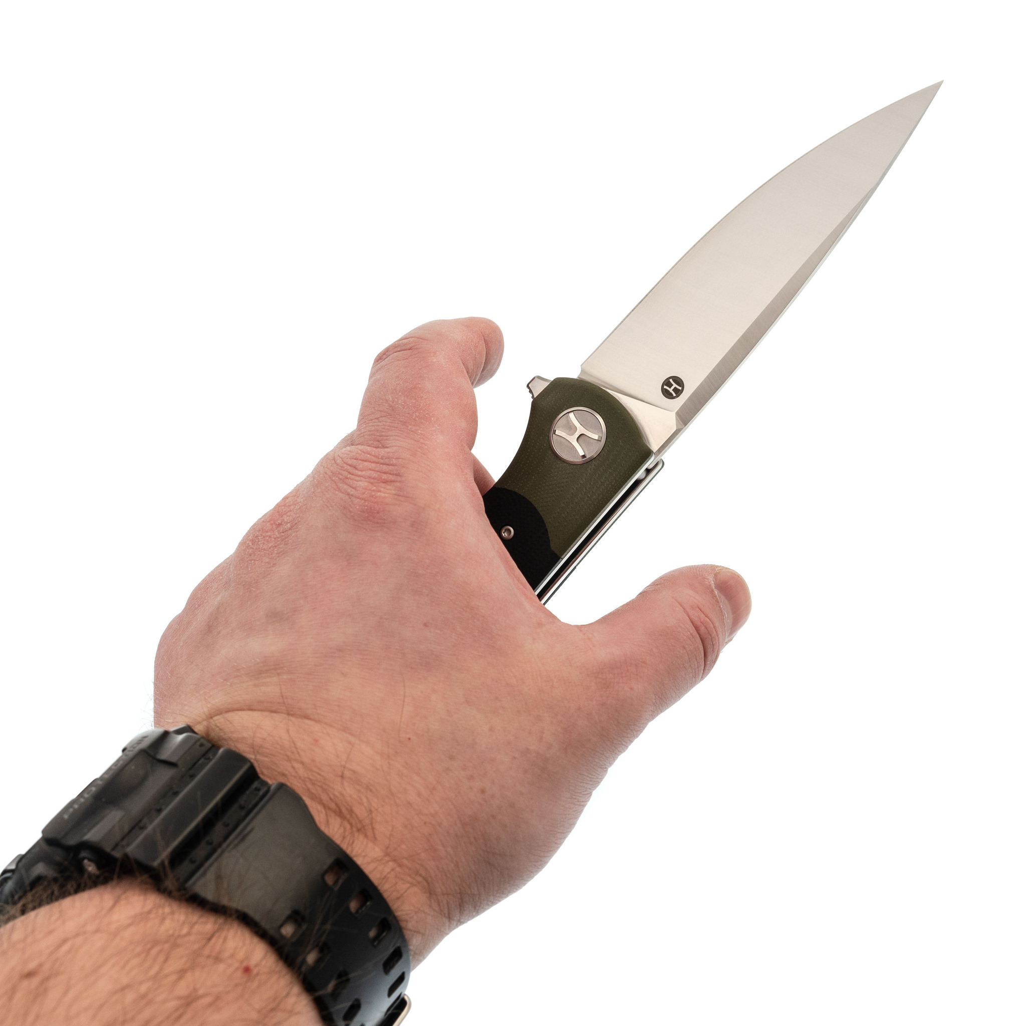 фото Большой складной нож honor tirex black, сталь d2, рукоять g10