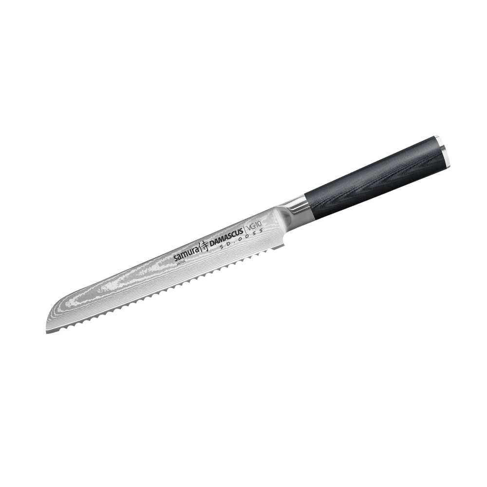 фото Нож кухонный для хлеба samura damascus sd-0055/y, сталь vg-10/дамаск, рукоять стеклотекстолит