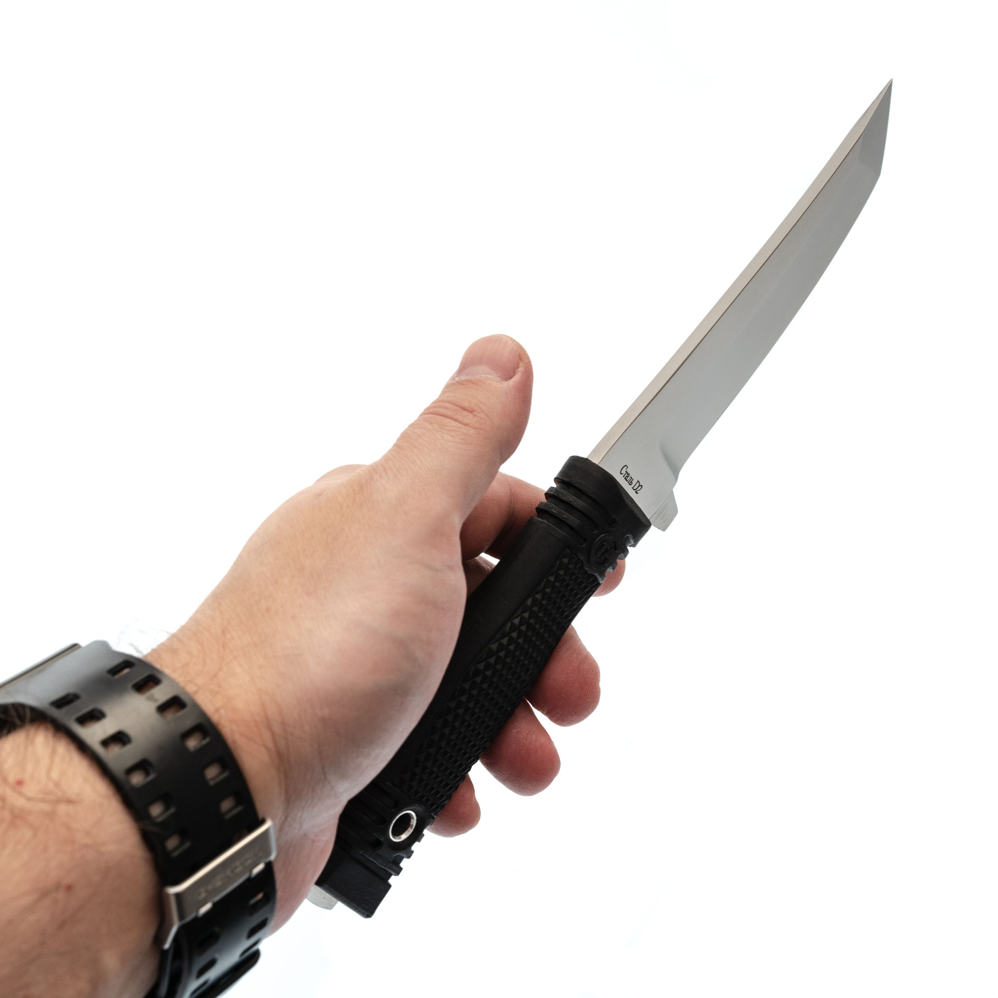 фото Нож мичман, сталь d2, рукоять резина титов и солдатова