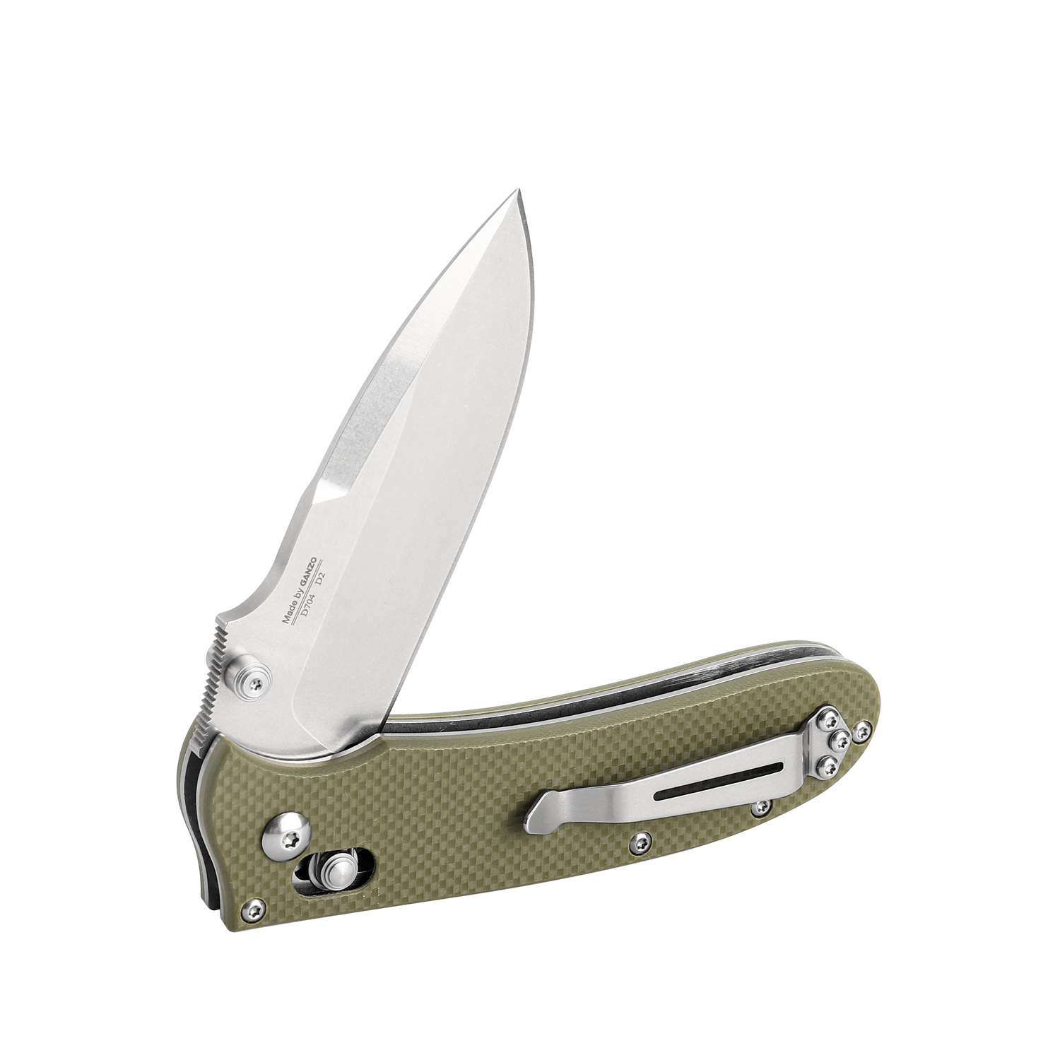 фото Складной нож ganzo d704-gr, сталь d2, рукоять g10, зеленый