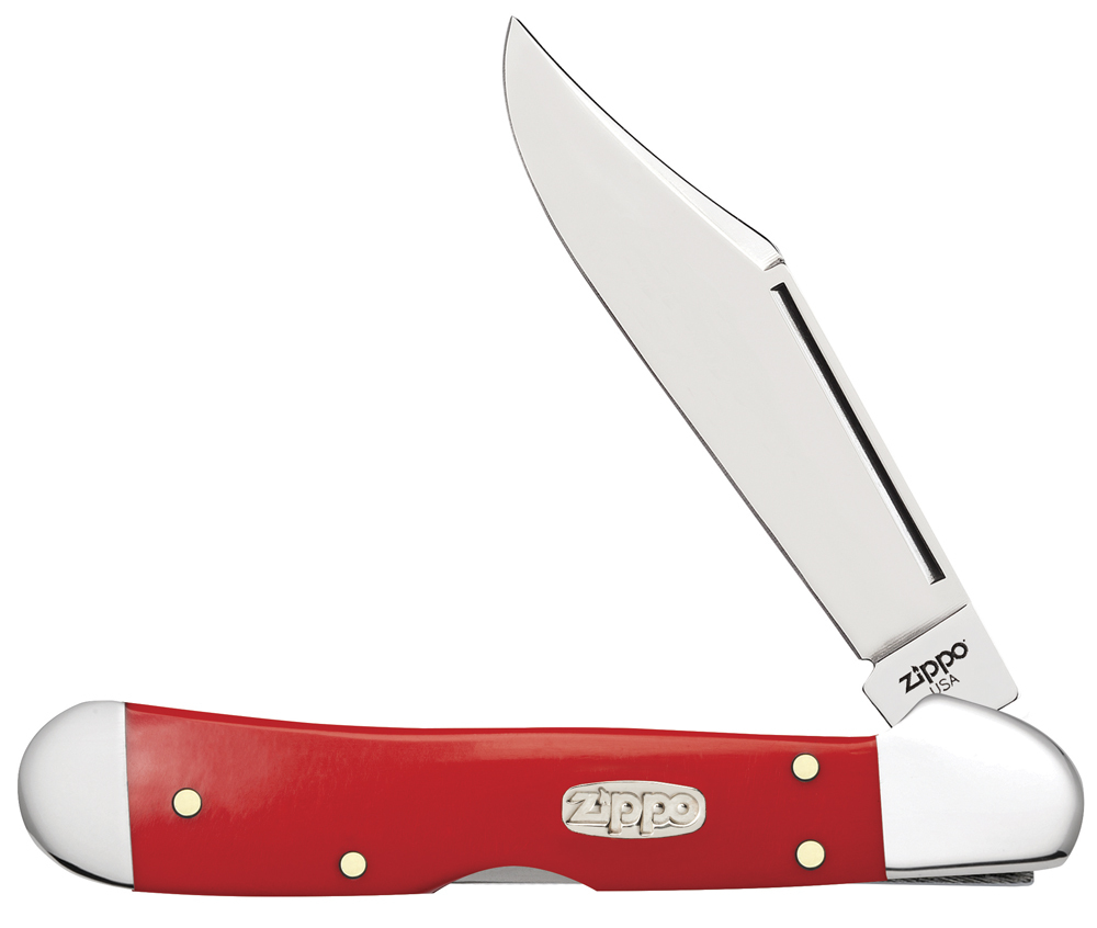 фото Нож перочинный zippo red synthetic smooth mini copperlock, 92 мм, красный + зажигалка zippo 207