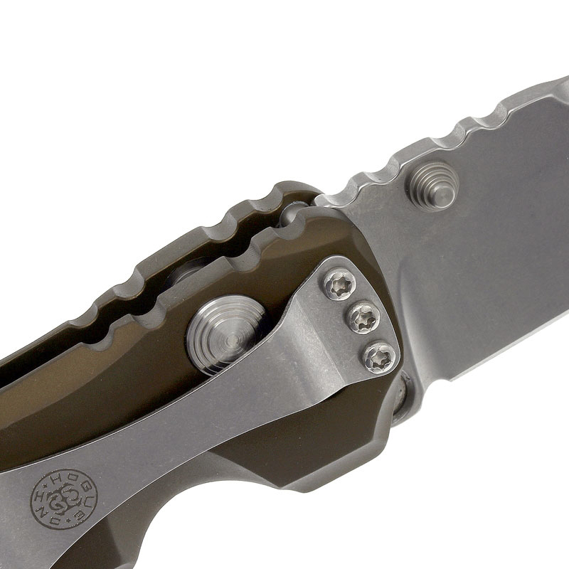 фото Нож складной hogue ex-01 drop point, сталь 154cm, рукоять алюминиевый сплав, зеленый