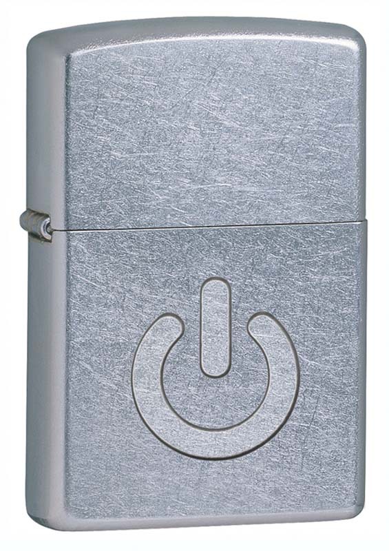 Зажигалка ZIPPO Кнопка включения, латунь с покрытием Street Chrome™, серебристая, 36х12x56 мм Зажигалка ZIPPO Кнопка включения, латунь с покрытием Street Chrome™, серебристая, 36х12x56 ммЗажигалки Zippo<br>Зажигалка ZIPPO Кнопка включения, латунь с покрытием Street Chrome™, серебристая с рисунком в виде кнопки включения, матовая, 36х12x56 мм<br>