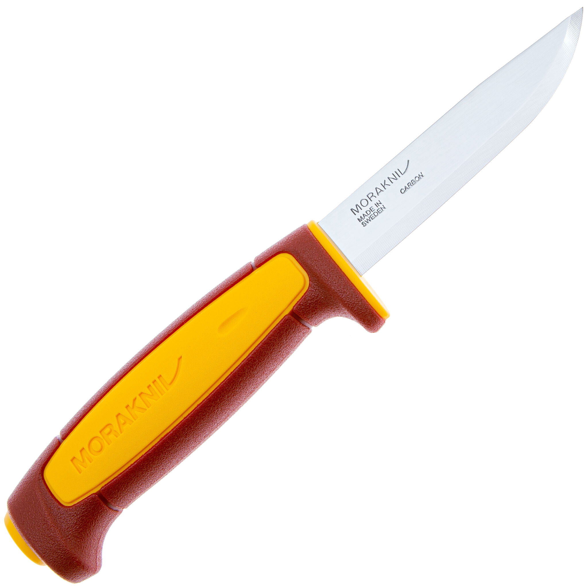фото Нож с фиксированным лезвием morakniv basic 511, 2023, углеродистая сталь, рукоять пластик, red/yellow