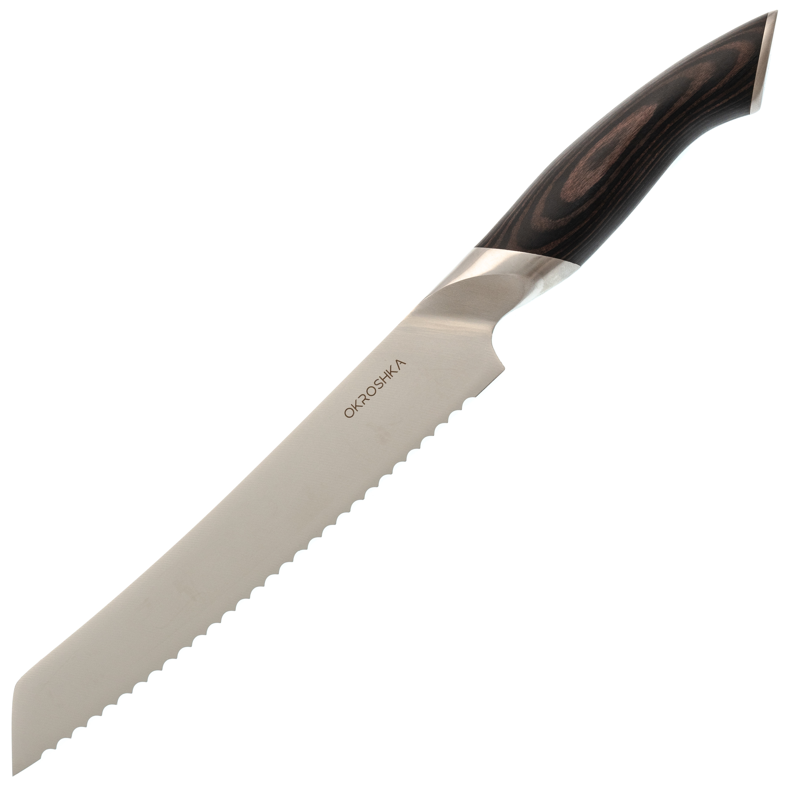 Нож кухонный хлебный Okroshka Truffle 20.6 см, сталь 9cr18mov, рукоять Pakka Wood
Нож кухонный хлебный Okroshka Truffle 20.6 см, сталь 9cr18mov, рукоять Pakka Wood