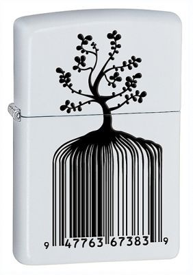 Зажигалка ZIPPO Tree Barcode White Matte, латунь с порошковым покрыт., белый, матовая, 36х56х12 мм Зажигалка ZIPPO Tree Barcode White Matte, латунь с порошковым покрыт., белый, матовая, 36х56х12 ммЗажигалки Zippo<br>Зажигалка ZIPPO Tree Barcode White Matte, латунь с порошковым покрытием, белый, матовая, 36х56х12 мм<br>