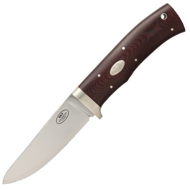 Нож с фиксированным клинком HK9L Hunting Knife, Maroon Micarta (3G - Steel, Satin Blade, Leather She