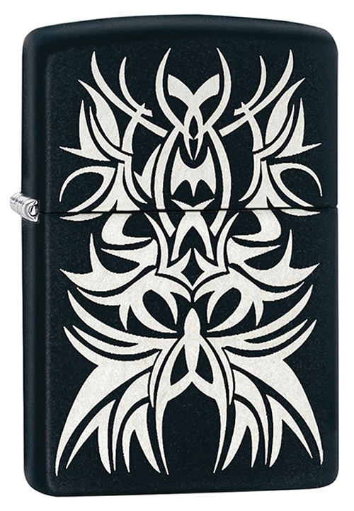 Зажигалка ZIPPO Tattoo, латунь с покрытием Black Matte, черный, матовая, 36х12x56 мм Зажигалка ZIPPO Tattoo, латунь с покрытием Black Matte, черный, матовая, 36х12x56 ммЗажигалки Zippo<br>Зажигалка ZIPPO Tattoo, латунь с покрытием Black Matte, черный с тату-рисунком, матовая, 36х12x56 мм<br>