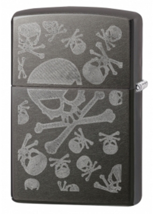 Зажигалка ZIPPO Skulls, латунь с покрытием Gray Dusk, серая, матовая, 36х12x56 мм Зажигалка ZIPPO Skulls, латунь с покрытием Gray Dusk, серая, матовая, 36х12x56 ммЗажигалки Zippo<br>Зажигалка ZIPPO Skulls, латунь с покрытием Gray Dusk, серая c изображением черепов, матовая, 36х12x56 мм<br>