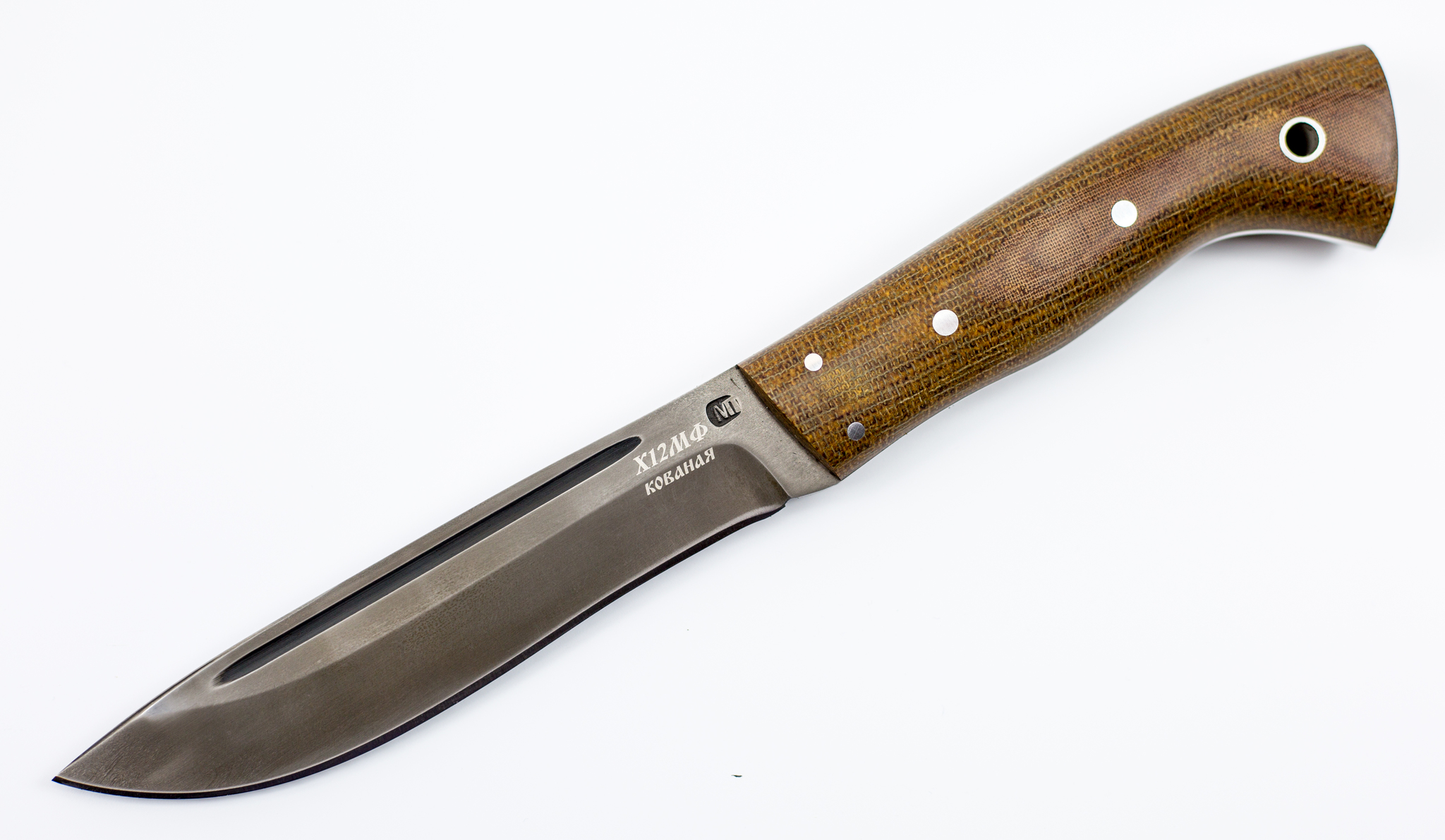 Нож МТ-7, цельнметаллический Х12МФ, текстолит, Ворсма от Ножиков