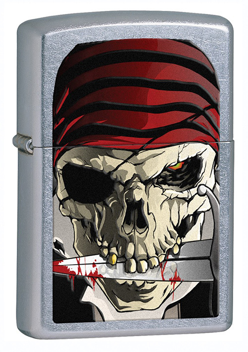 Зажигалка ZIPPO Pirate, латунь с покрытием Street Chrome™, серебристый, матовая, 36х12x56 мм Зажигалка ZIPPO Pirate, латунь с покрытием Street Chrome™, серебристый, матовая, 36х12x56 ммЗажигалки Zippo<br>Зажигалка ZIPPO Pirate, латунь с покрытием Street Chrome™, серебряный с рисунком черепа-пирата, матовая, 36х12x56 мм<br>
