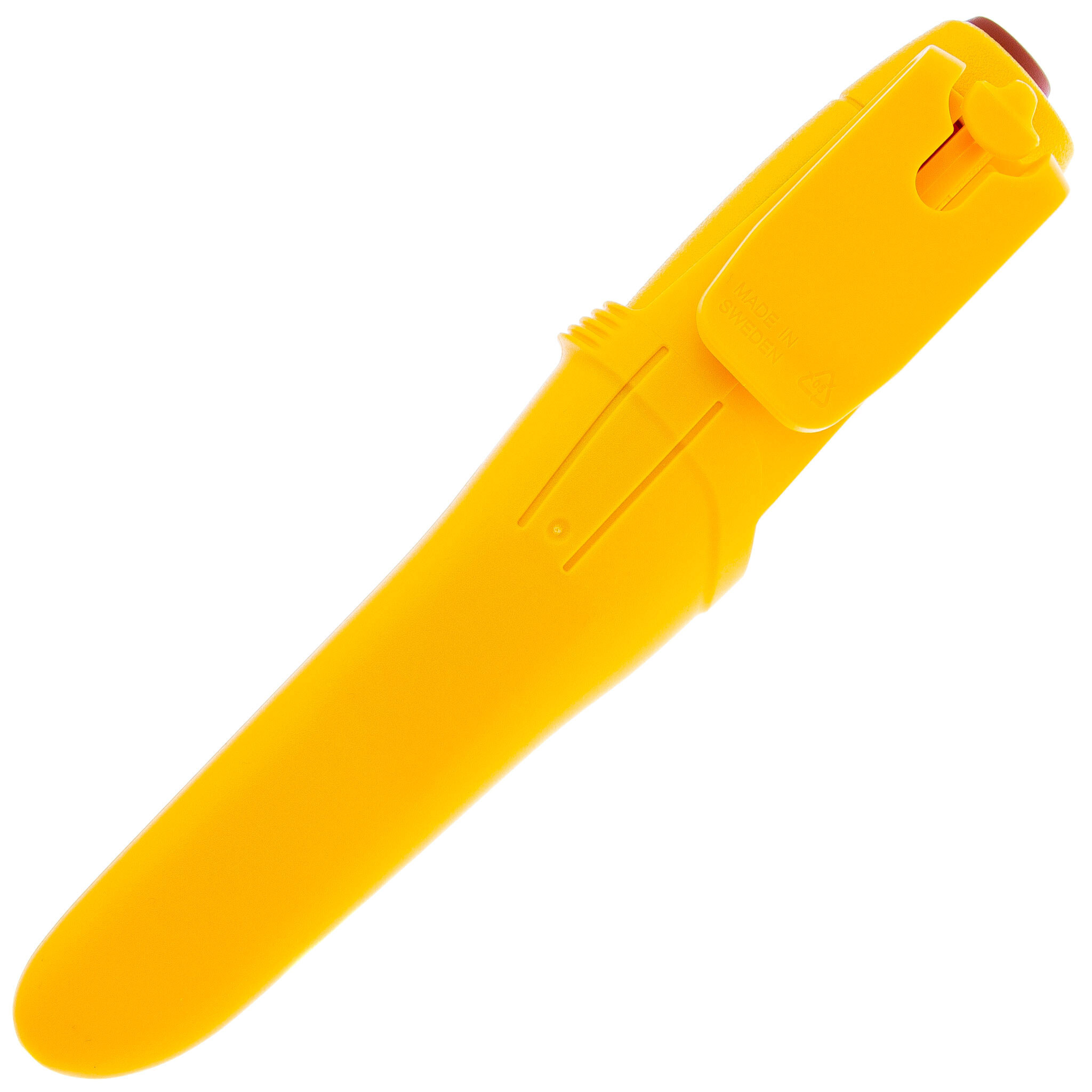 фото Нож с фиксированным лезвием morakniv basic 546, 2023, сталь sandvik 12c27, рукоять пластик, yellow/red