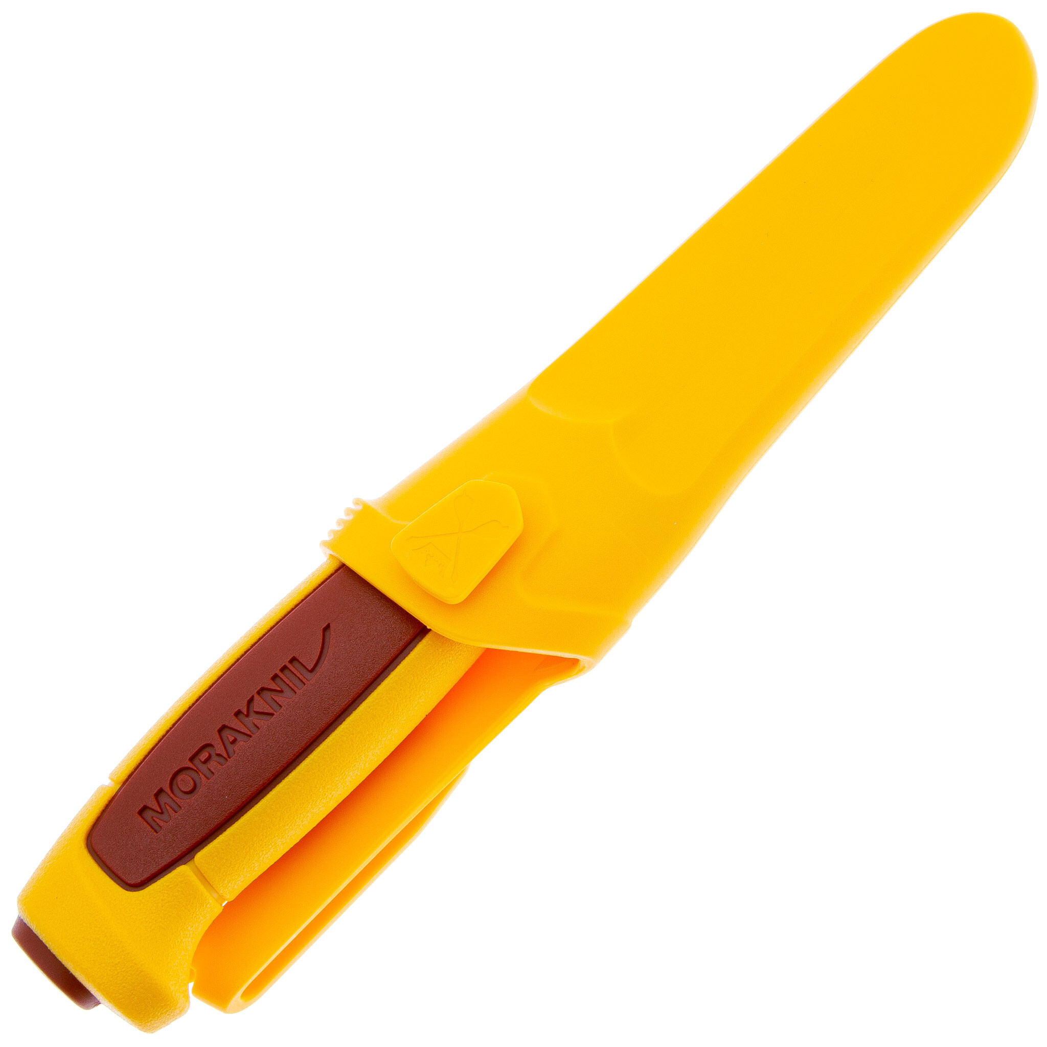 фото Нож с фиксированным лезвием morakniv basic 546, 2023, сталь sandvik 12c27, рукоять пластик, yellow/red