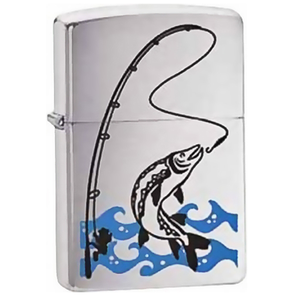 Зажигалка ZIPPO Fisherman, латунь с покрытием Brushed Chrome, серебристый, матовая, 36х12x56 мм Зажигалка ZIPPO Fisherman, латунь с покрытием Brushed Chrome, серебристый, матовая, 36х12x56 ммЗажигалки Zippo<br>Зажигалка ZIPPO Fisherman, латунь с никеле-хромовым покрытием, серебряный, глянцевая, 36х12x56 мм<br>