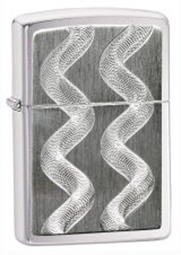 Зажигалка ZIPPO Double Twister, латунь с покрытием Brushed Chrome, серебристый, матовая, 36х12x56 мм Зажигалка ZIPPO Double Twister, латунь с покрытием Brushed Chrome, серебристый, матовая, 36х12x56 ммЗажигалки Zippo<br>Зажигалка Double Twister<br>