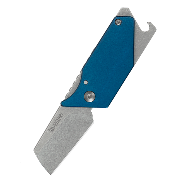фото Складной нож sinkevich design pub - kershaw 4036blu, сталь клинка 8cr13mov (stonewashed), рукоять алюминий/сталь, синий