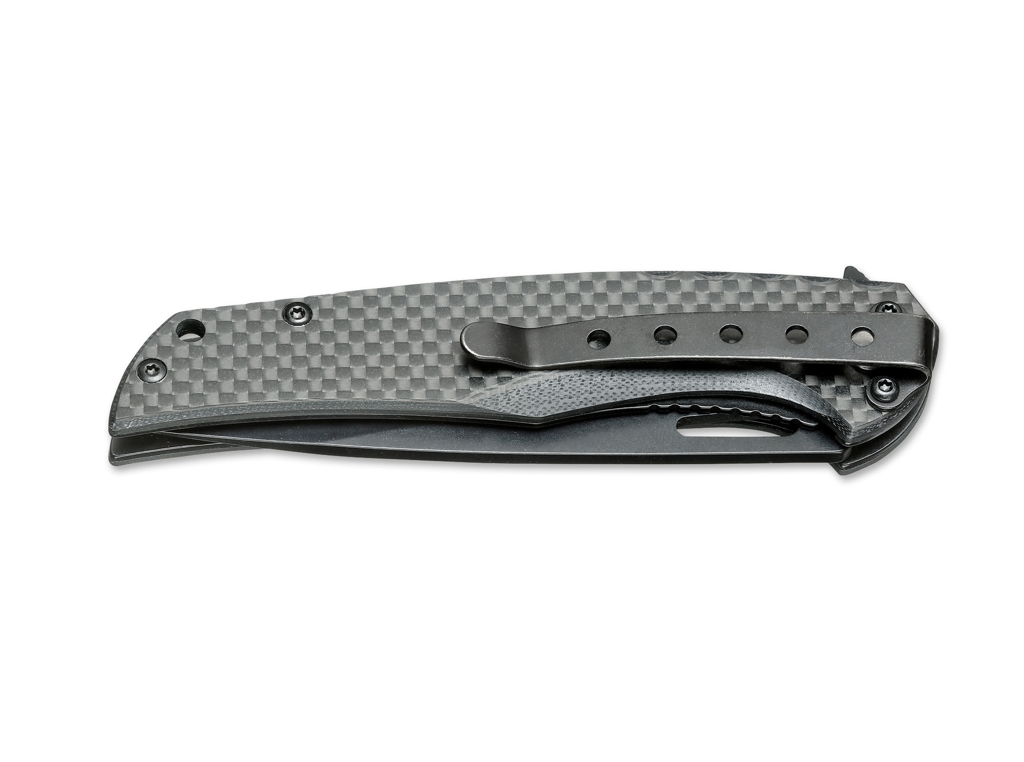 фото Нож складной magnum black carbon - boker 01ry703, сталь 440a edp plain, рукоять карбон, чёрный