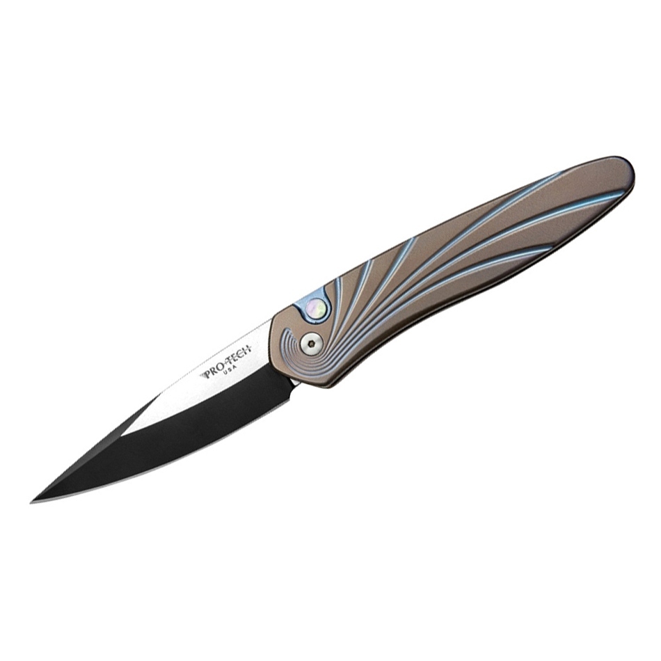 Автоматический складной нож Newport, 2-Tone Finish Crucible CPM® S35VN™, 3D Wave Pattern Titanium Handle, Multi-color Anodizing