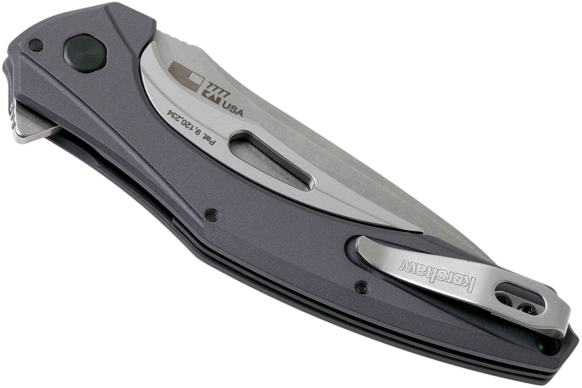 фото Нож складной bareknuckle - kershaw 7777, сталь sandvik 14c28n, рукоять серый анодированный алюминий