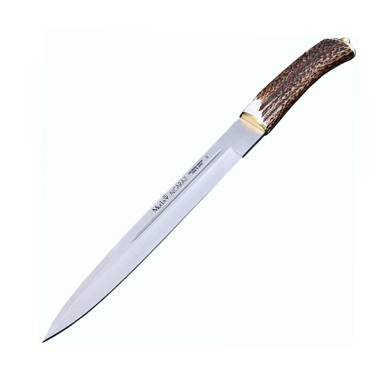 

Нож с фиксированным клинком Muela Alcaraz Stag Handle, сталь X50CrMoV15, рукоять олений рог, коричневый