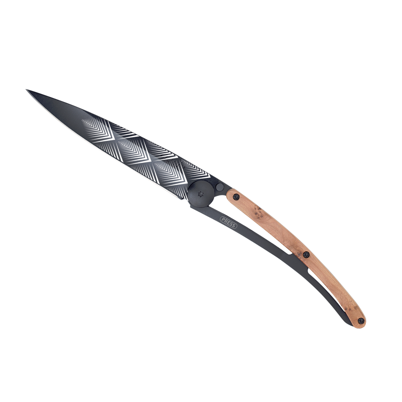 Складной нож DEEJO TATTOO BLACK 37G, ART DECO
