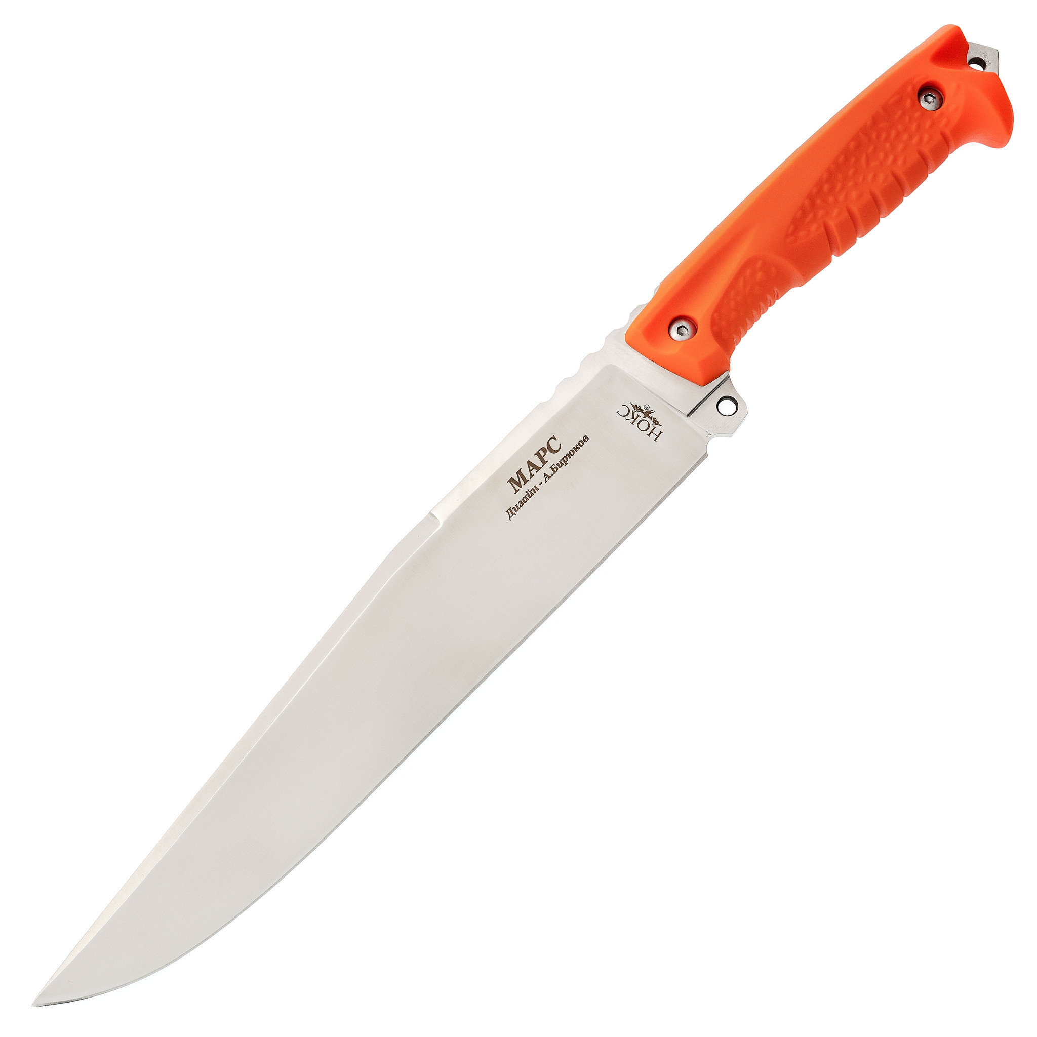 фото Нож нокс марс, сталь d2, рукоять резина, оранжевый