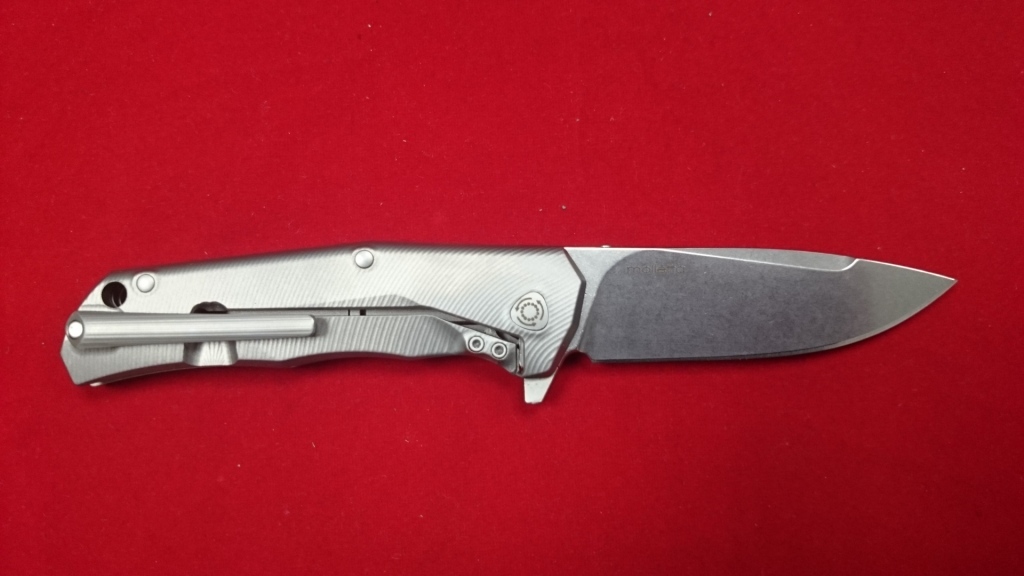 Нож складной T.R.E. GY - Three Rapid Exchange (IKBS® Flipper), Matte Titanium Handles, Gray Accents