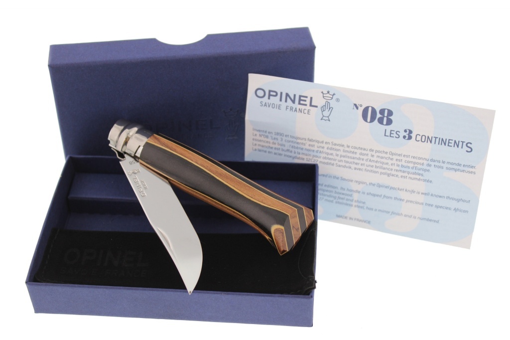 Нож складной Opinel №8 VRI Ebony-Boxwood-Rosewood (Limited edition)