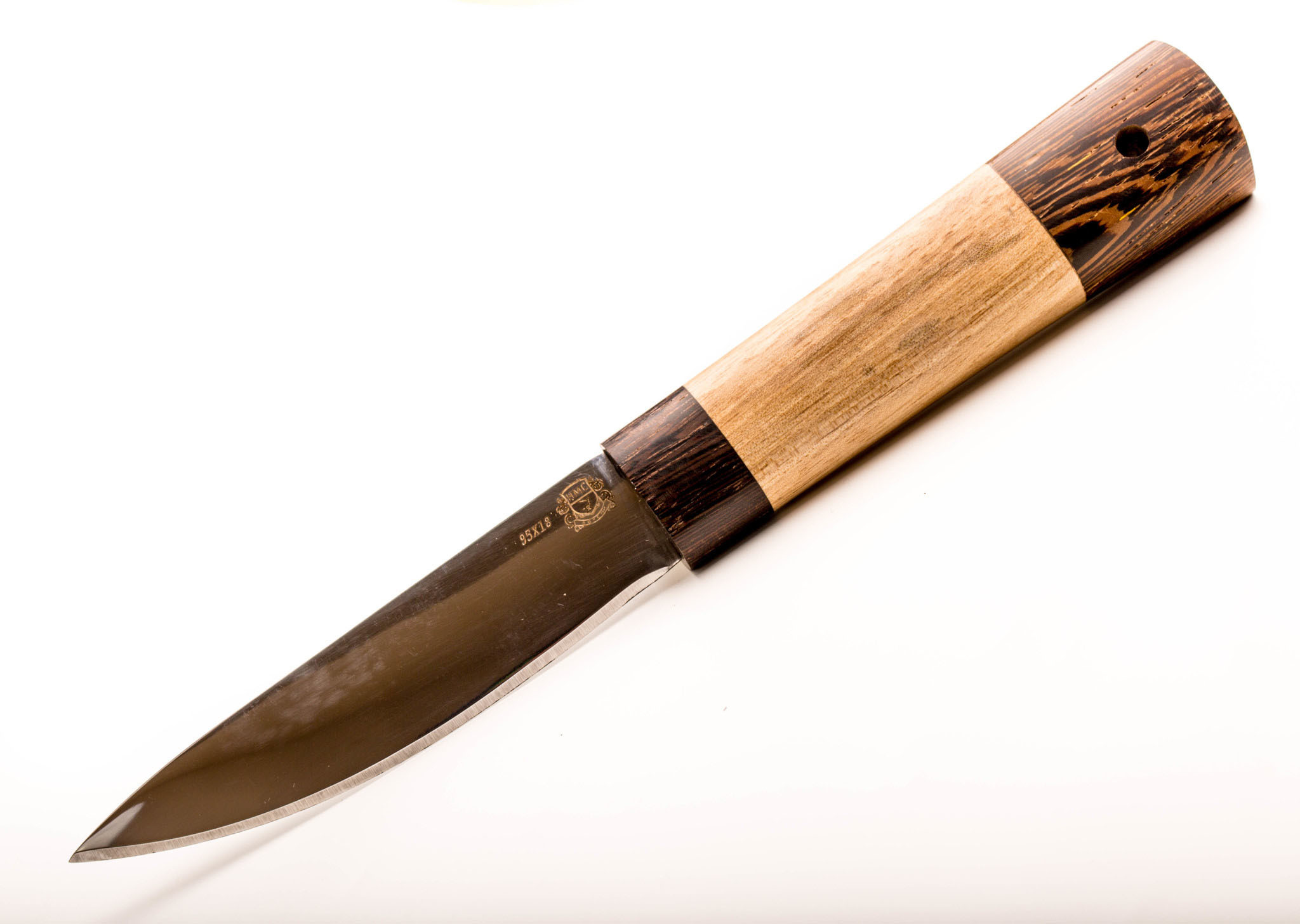фото Нож якутский большой, сталь 95х18, рукоять орех/венге мастерская сковородихина