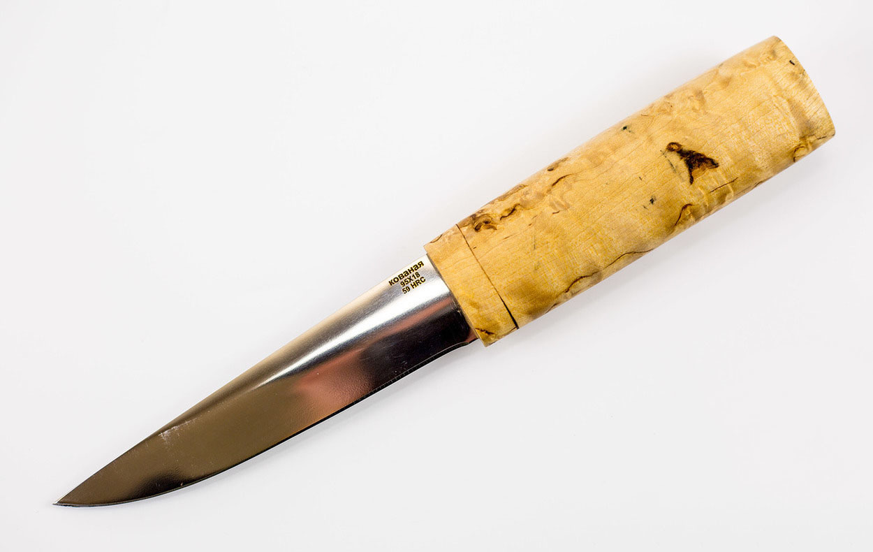

Нож Якутский малый, сталь 95Х18, карельская береза