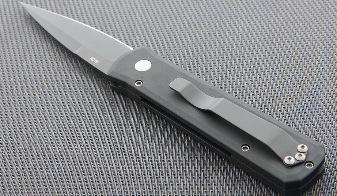 Автоматический складной нож Godson™ Solid Black Handle, Black Blade