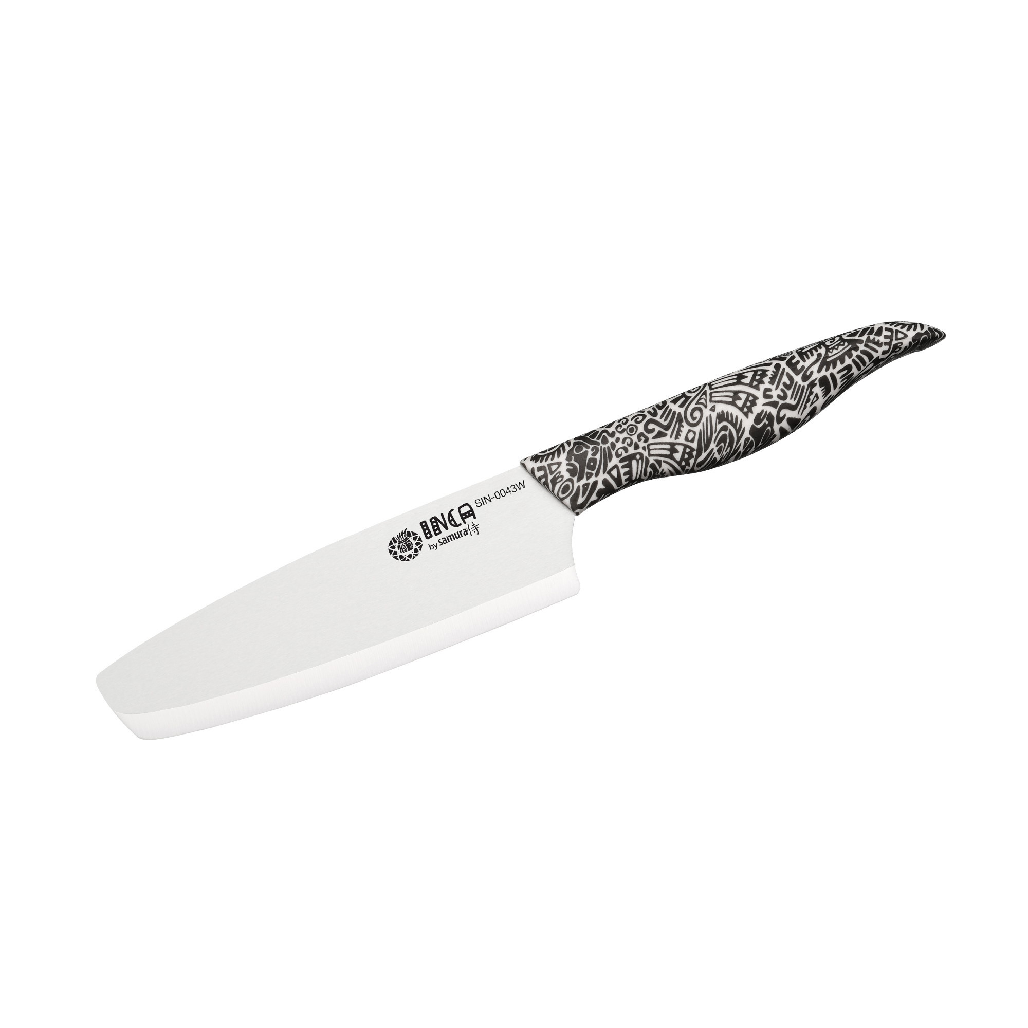 фото Нож кухонный накири samura inca 165 мм, белая циркониевая керамика, рукоять пластик