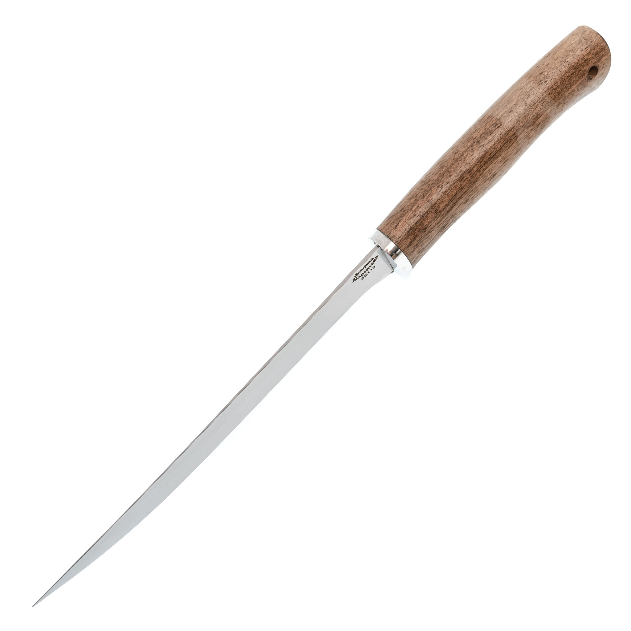 фото Нож филейный нерпа, сталь 65х13, рукоять орех фабрика баринова