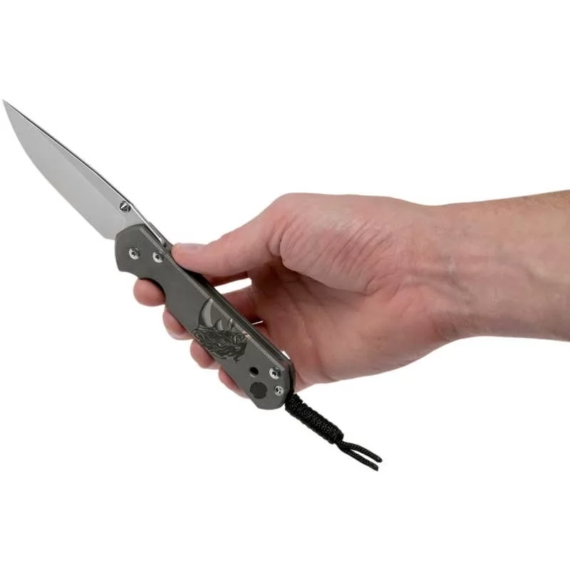 фото Складной нож chris reeve large sebenza 21, сталь s35vn, рукоять титановый сплав, гравировка rhino