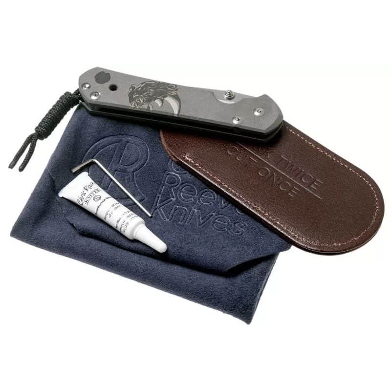 фото Складной нож chris reeve large sebenza 21, сталь s35vn, рукоять титановый сплав, гравировка rhino