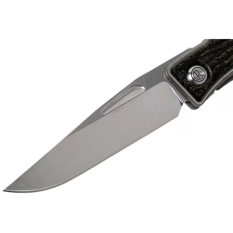 фото Складной нож chris reeve mnandi, сталь s35vn, рукоять титановый сплав со вставкой корень дуба