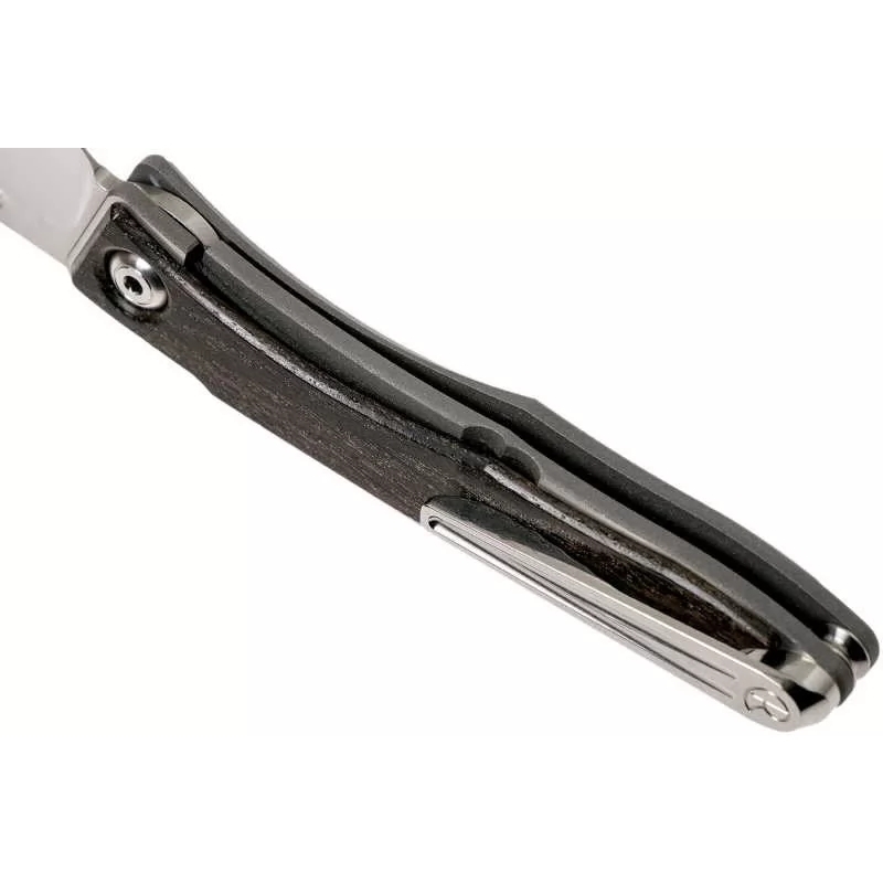 фото Складной нож chris reeve mnandi, сталь s35vn, рукоять титановый сплав со вставкой корень дуба