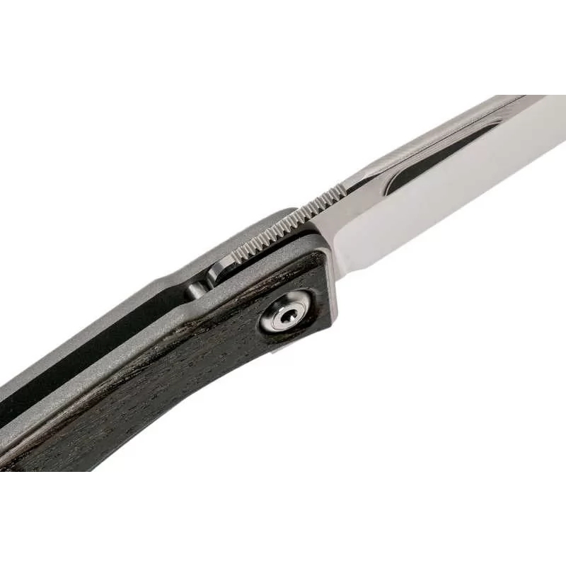 фото Складной нож chris reeve mnandi, сталь s35vn, рукоять титановый сплав со вставкой корень дуба