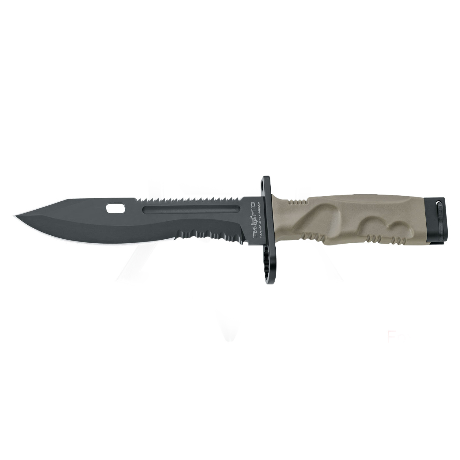 фото Нож fox bayonet, сталь n690, рукоять forprene, песочный