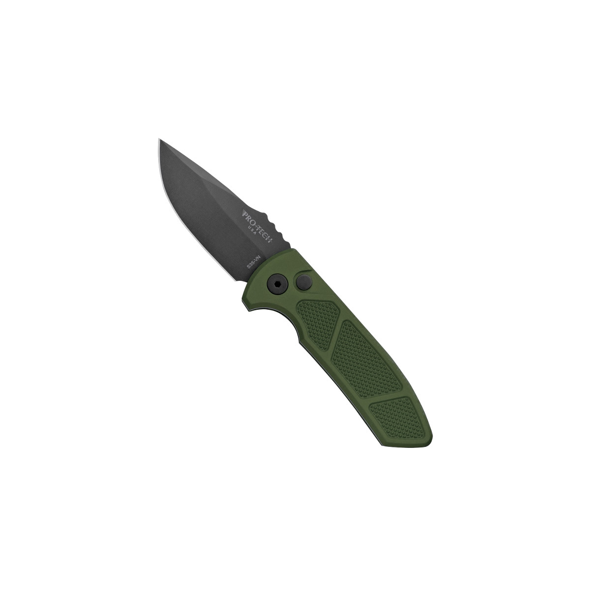 фото Автоматический складной нож pro-tech sbr, сталь s35vn, рукоять зеленый алюминий