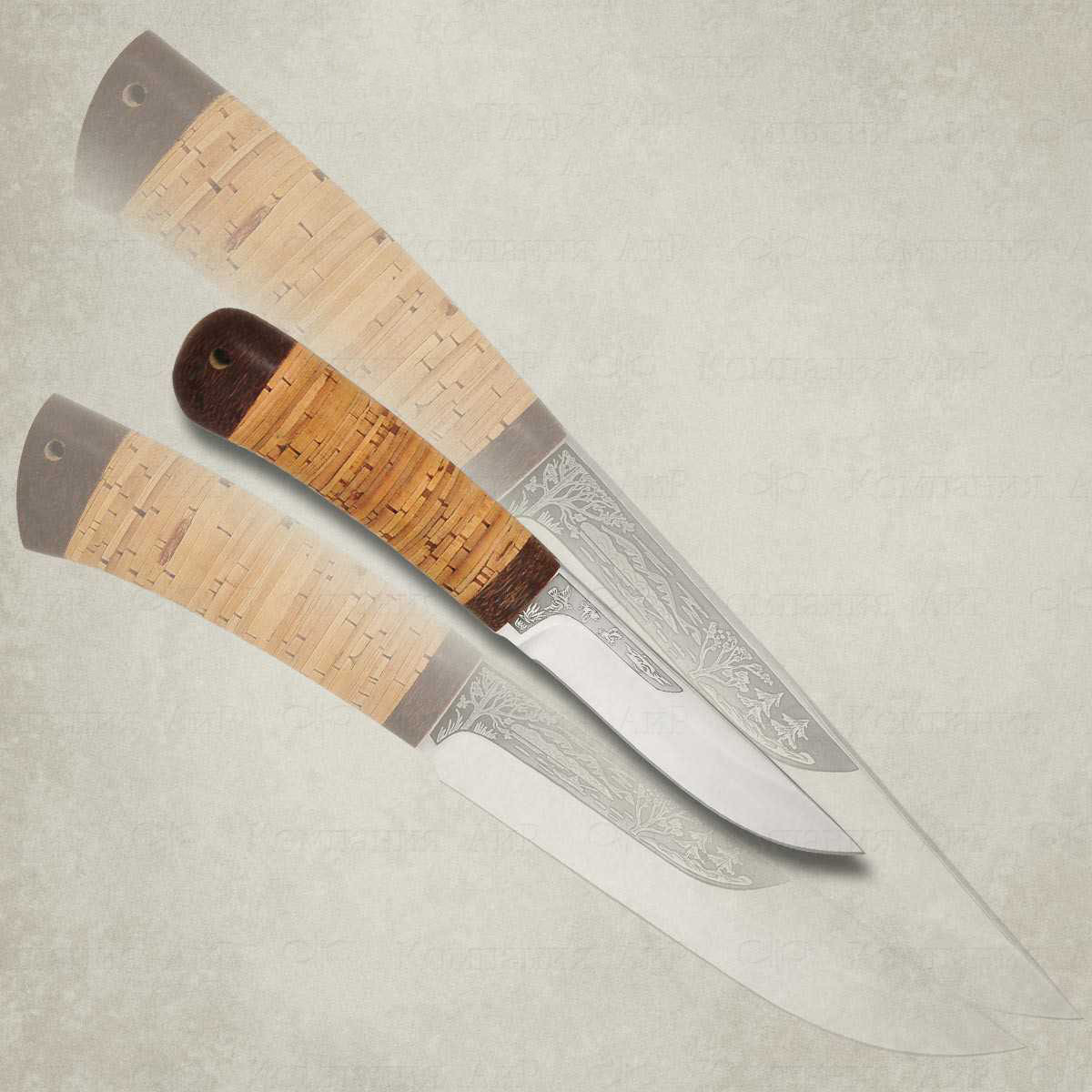 фото Нож шашлычный малый, аир, береста, 95х18
